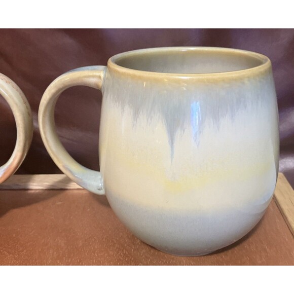 Ceramic Pottery Cabin style Urban Coffee Mugs 12-16 oz Drip Glaze- Set Of 2 - Picture 3 of 16